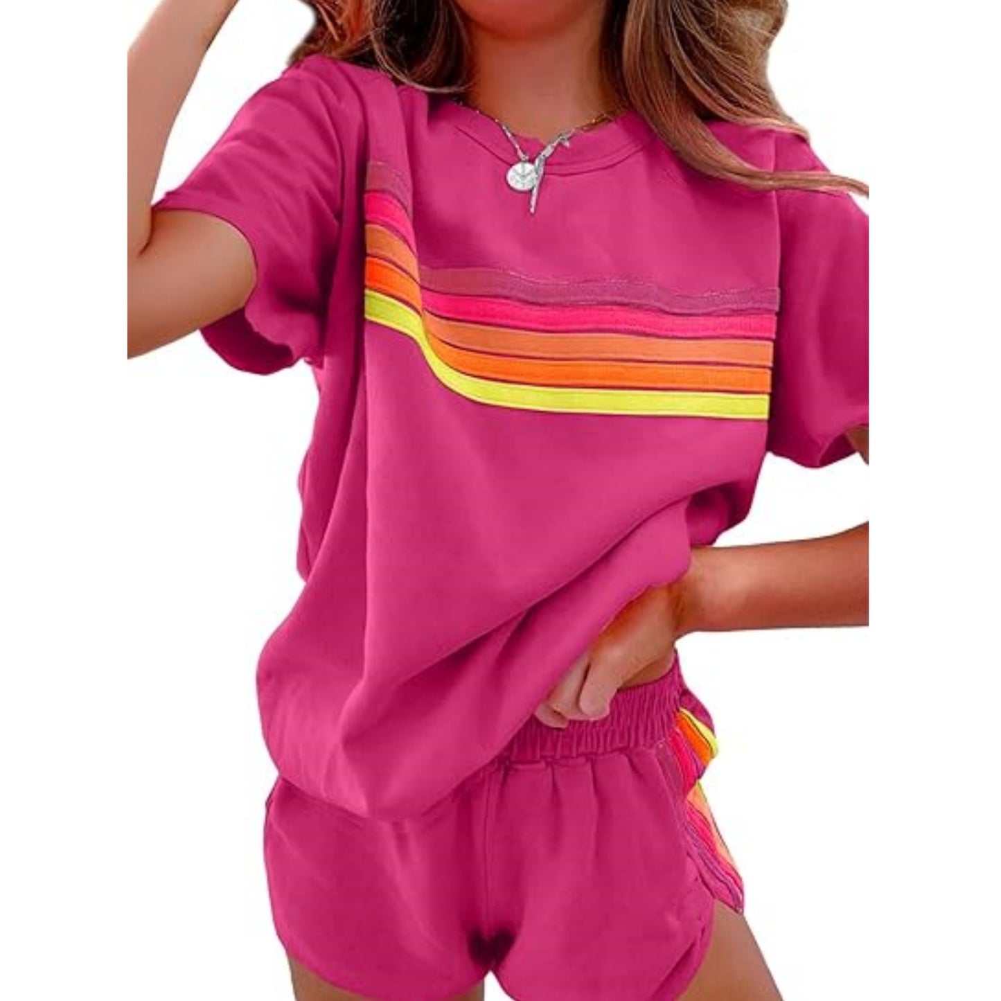 Women's Casual Contrast Color Lounge Set