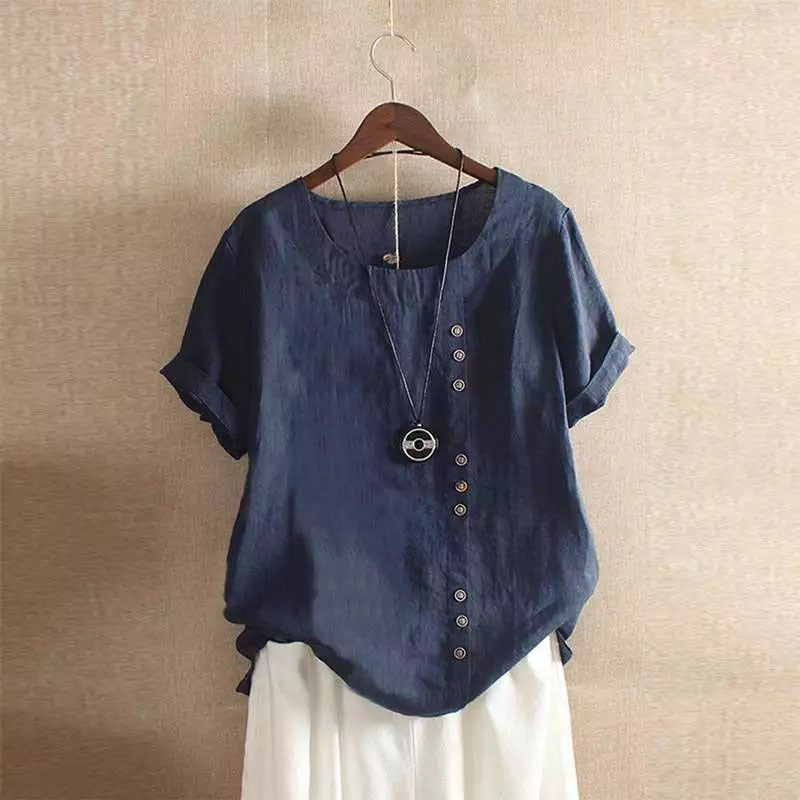Women's Casual Cotton T-Shirts Loose Fit Plus Size