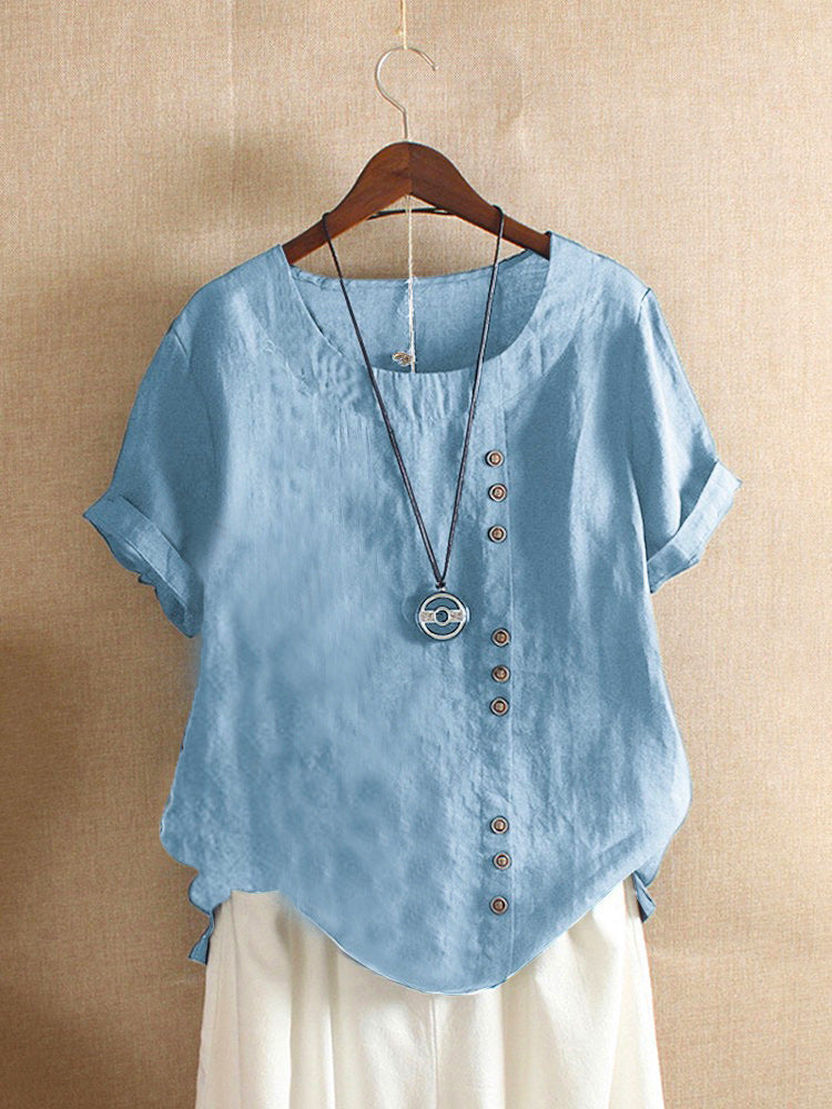 Women's Casual Cotton T-Shirts Loose Fit Plus Size