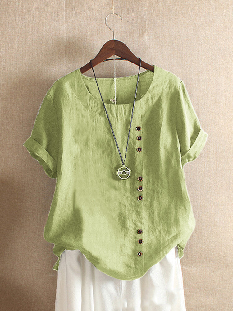 Women's Casual Cotton T-Shirts Loose Fit Plus Size