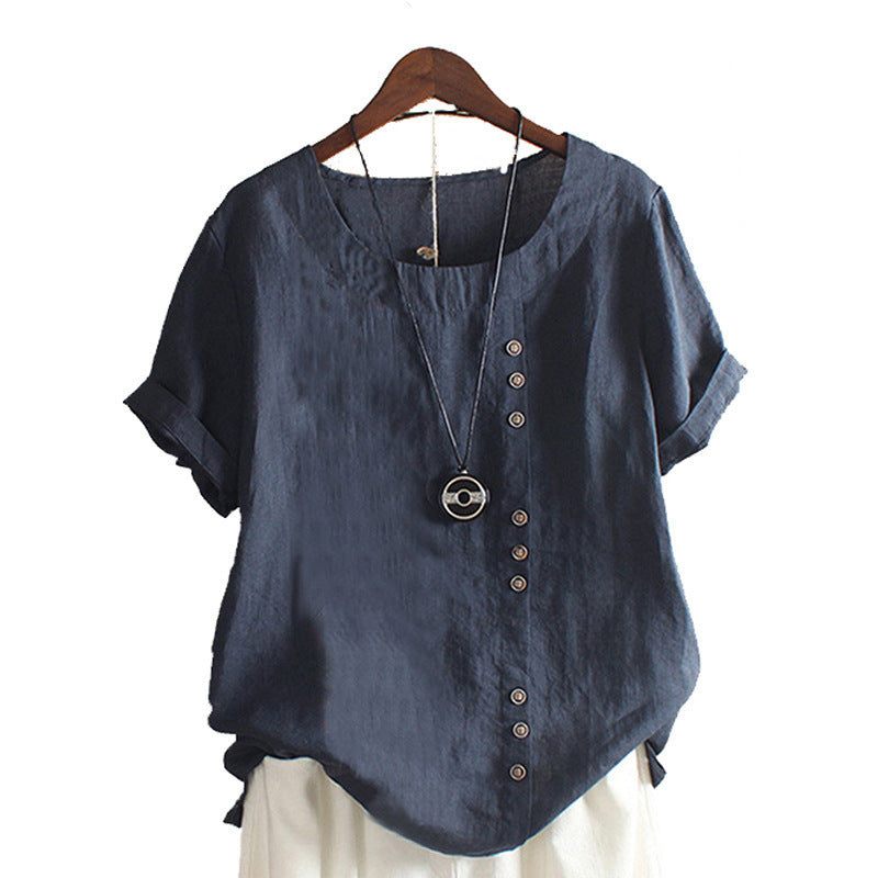 Women's Casual Cotton T-Shirts Loose Fit Plus Size