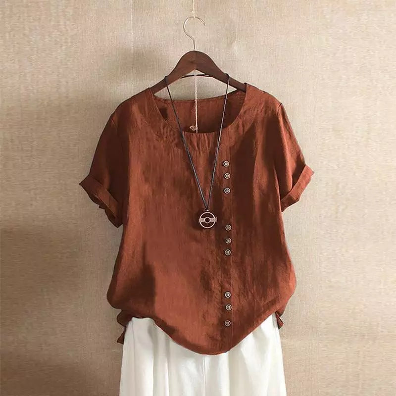 Women's Casual Cotton T-Shirts Loose Fit Plus Size