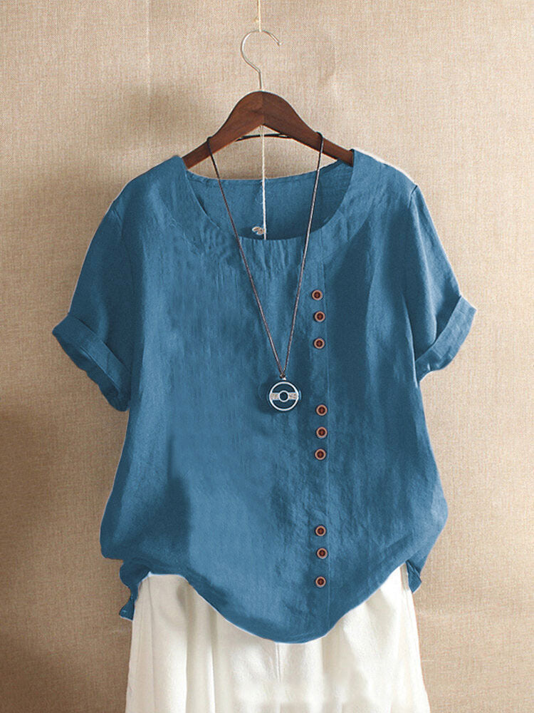 Women's Casual Cotton T-Shirts Loose Fit Plus Size