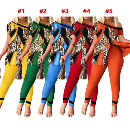Women's Casual Fashion Leopard Print Pants Set
