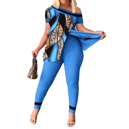 Women's Casual Fashion Leopard Print Pants Set