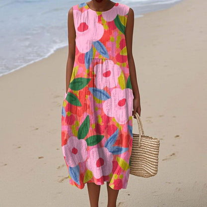 Women's Casual Floral Print Long-Sleeve Dress