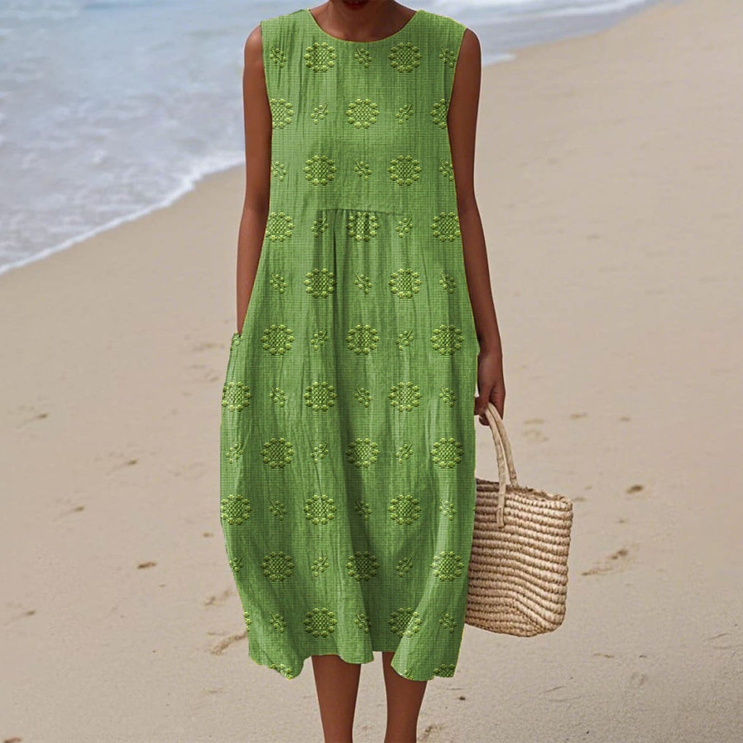 Women's Casual Floral Print Long-Sleeve Dress