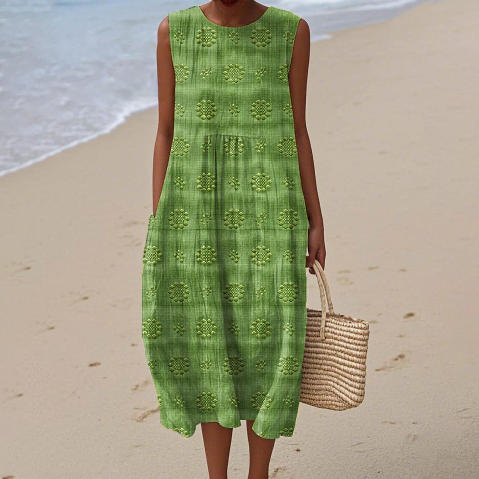 Women's Casual Floral Print Long-Sleeve Dress