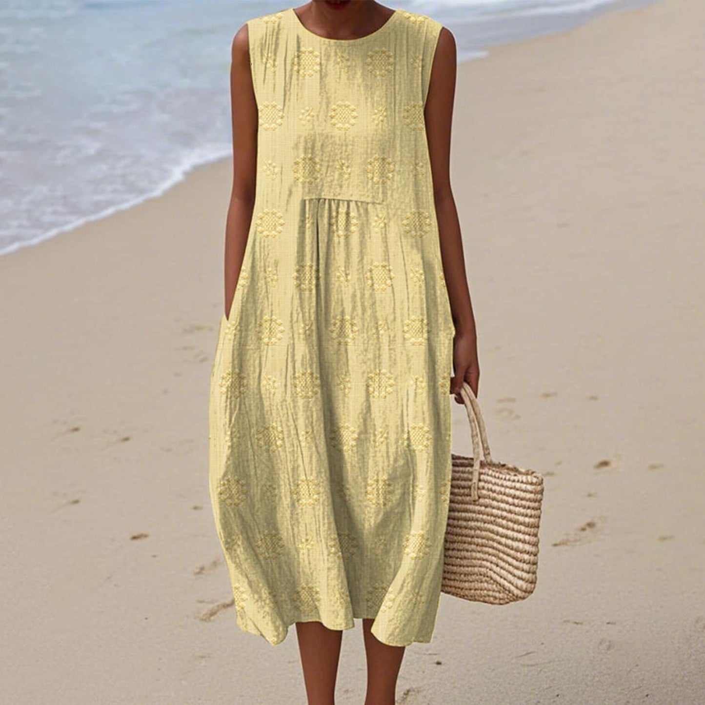 Women's Casual Floral Print Long-Sleeve Dress