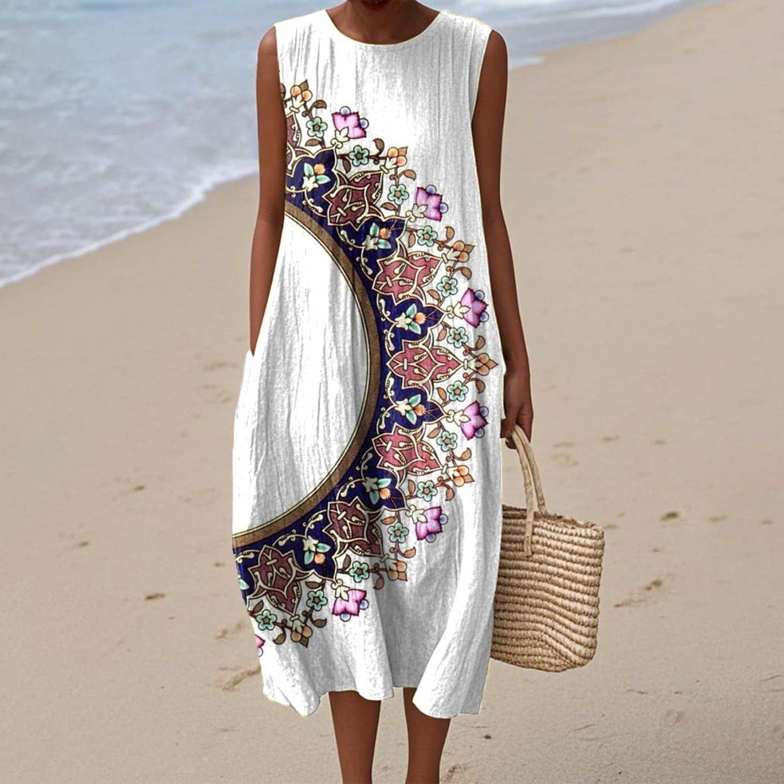 Women's Casual Floral Print Long-Sleeve Dress