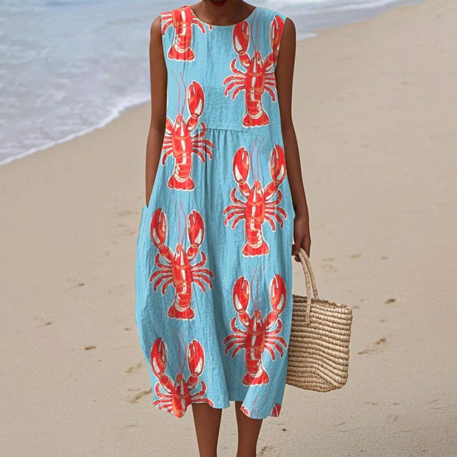Women's Casual Floral Print Long-Sleeve Dress