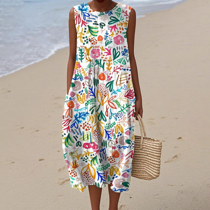 Women's Casual Floral Print Long-Sleeve Dress
