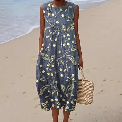 Women's Casual Floral Print Long-Sleeve Dress