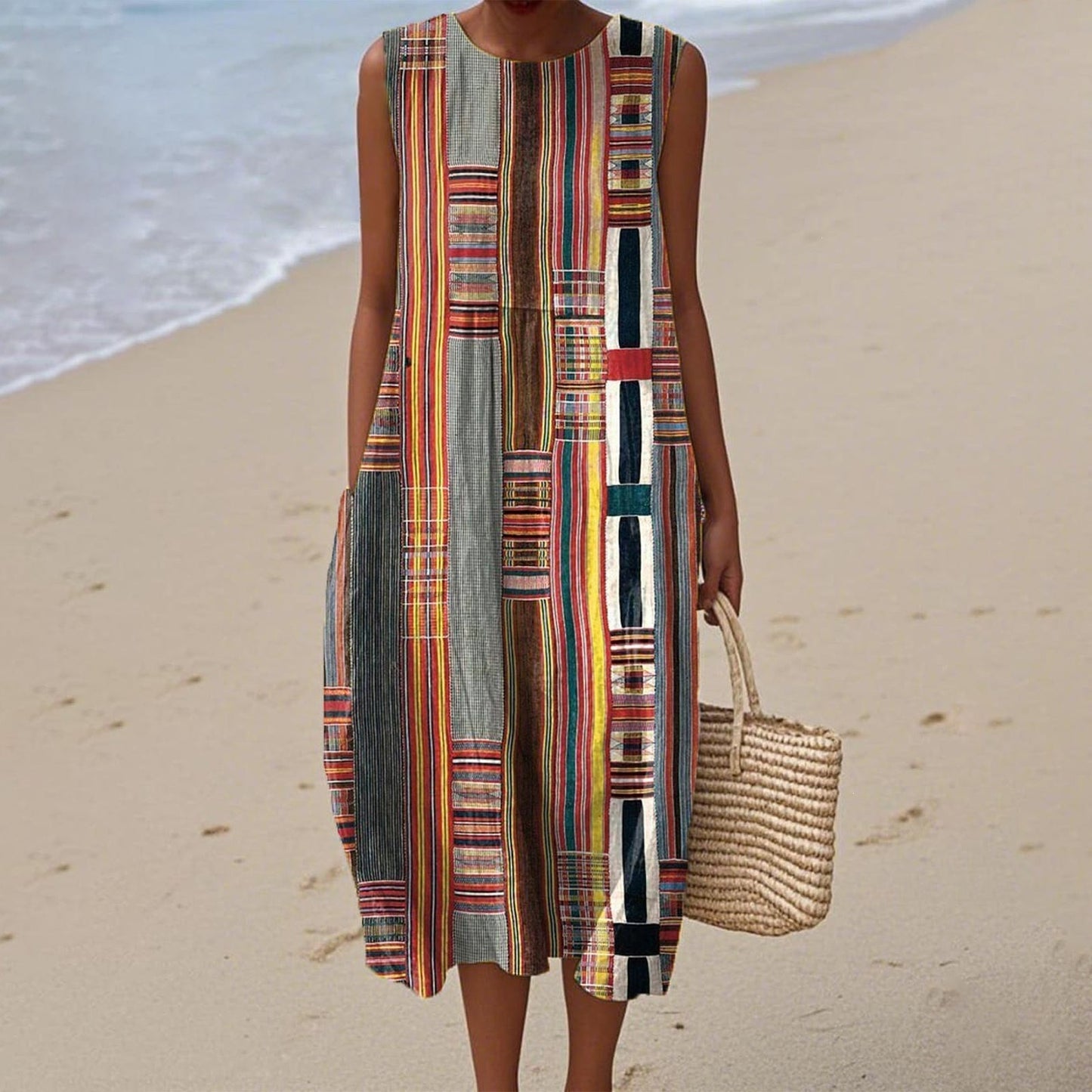 Women's Casual Floral Print Long-Sleeve Dress