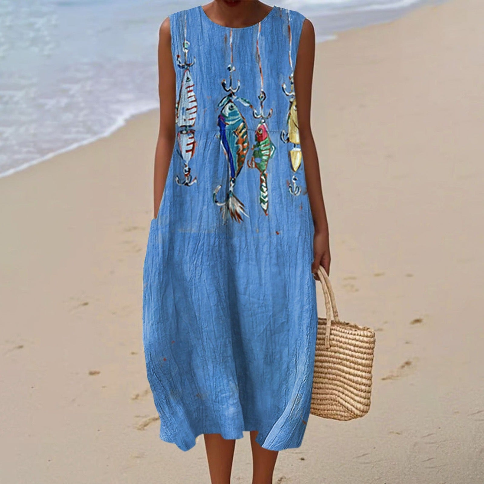 Women's Casual Floral Print Long-Sleeve Dress