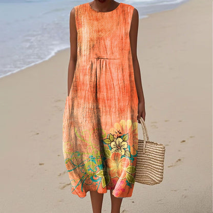 Women's Casual Floral Print Long-Sleeve Dress