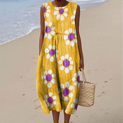 Women's Casual Floral Print Long-Sleeve Dress
