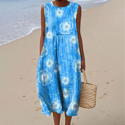 Women's Casual Floral Print Long-Sleeve Dress