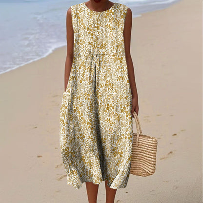 Women's Casual Floral Print Long-Sleeve Dress