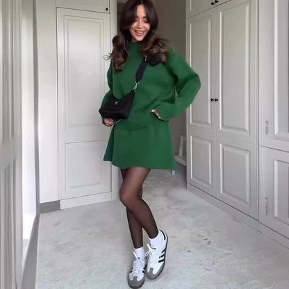 Women's Casual Knit Sweater and Skirt Set