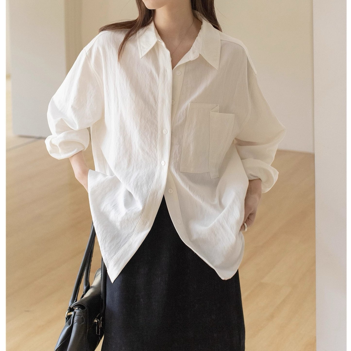 Women's Casual Lapel Shirt with Pocket