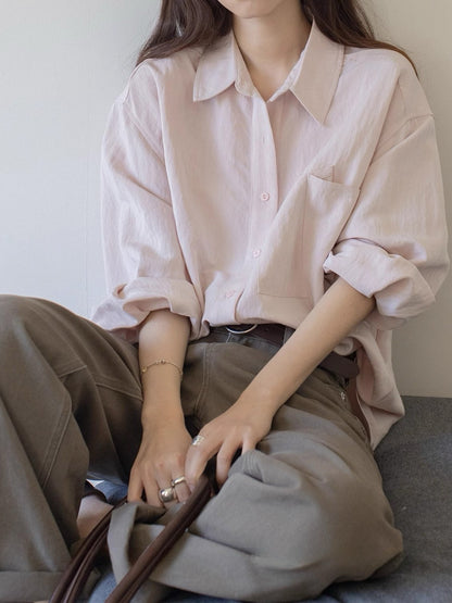 Women's Casual Lapel Shirt with Pocket