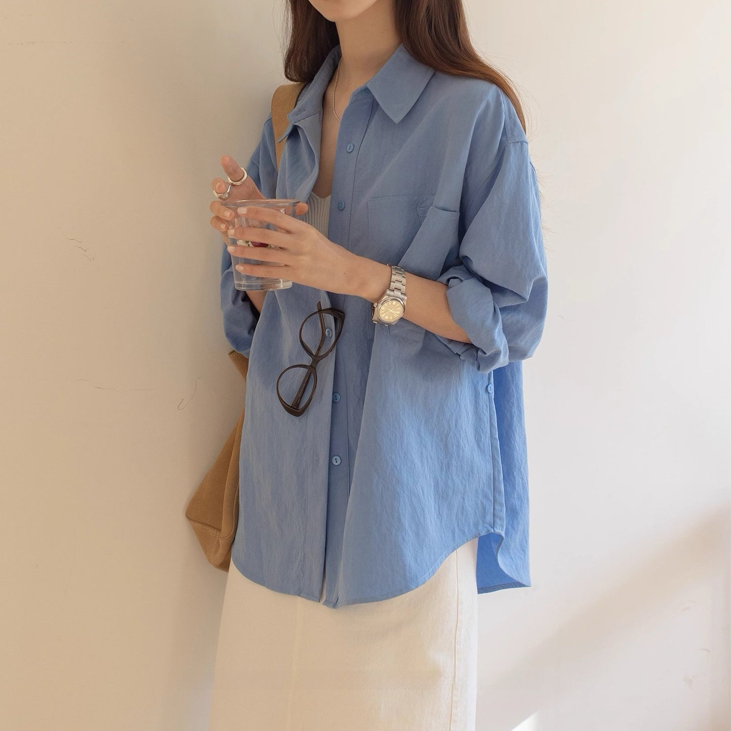 Women's Casual Lapel Shirt with Pocket