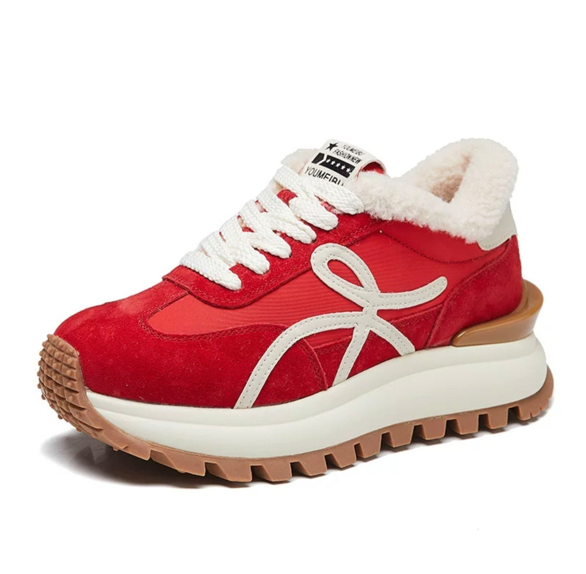 Women's Casual Leather Platform Sneakers