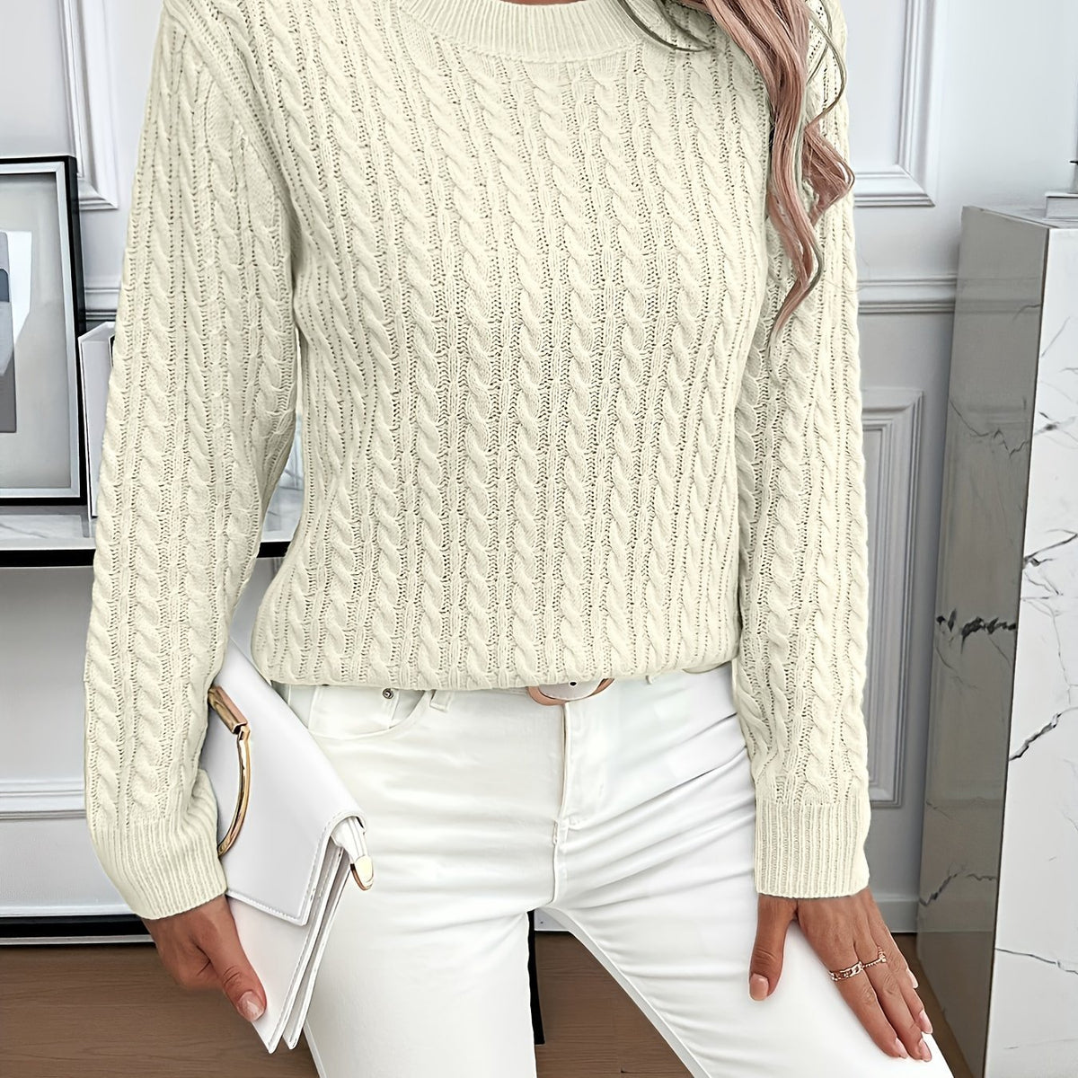 Women's Casual Long Sleeve Knit Sweater