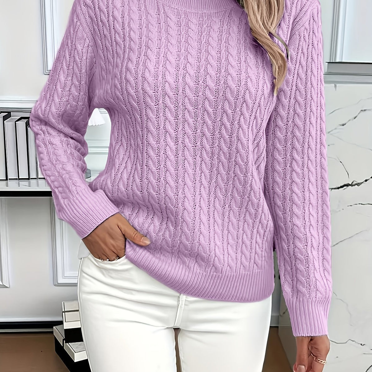 Women's Casual Long Sleeve Knit Sweater
