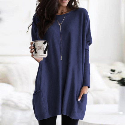Women's Casual Long Sleeve Pocket T-Shirt
