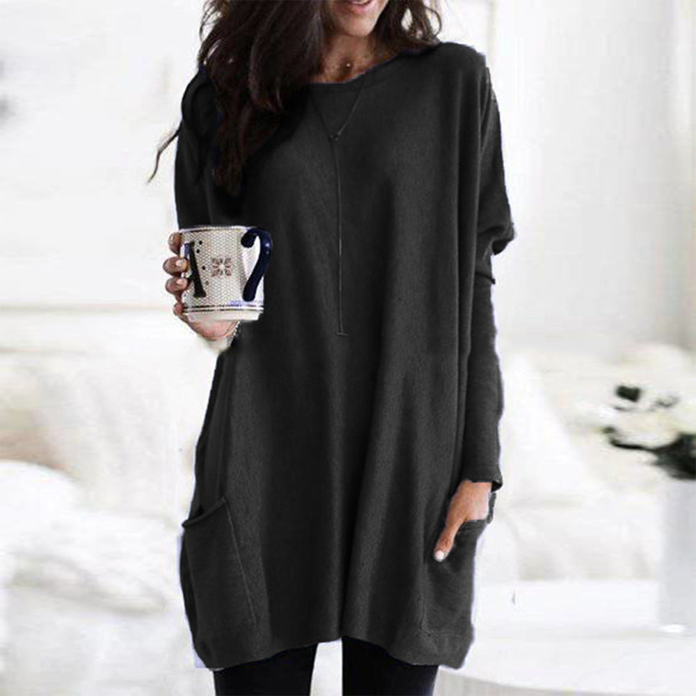 Women's Casual Long Sleeve Pocket T-Shirt