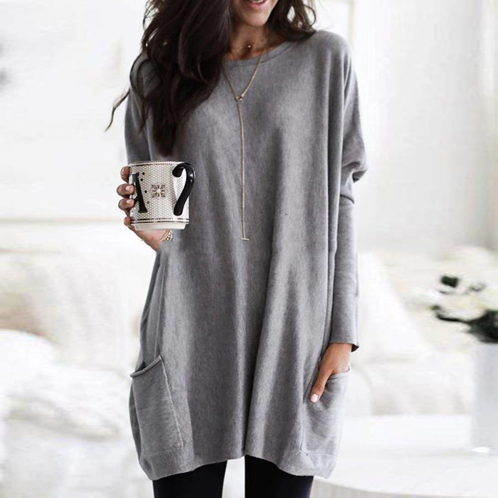 Women's Casual Long Sleeve Pocket T-Shirt