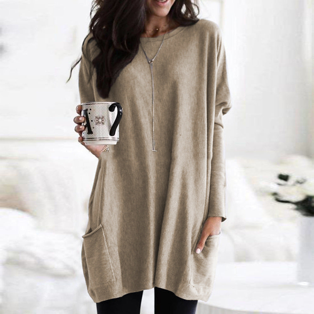 Women's Casual Long Sleeve Pocket T-Shirt