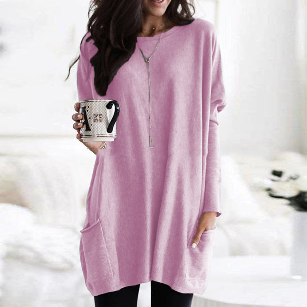 Women's Casual Long Sleeve Pocket T-Shirt