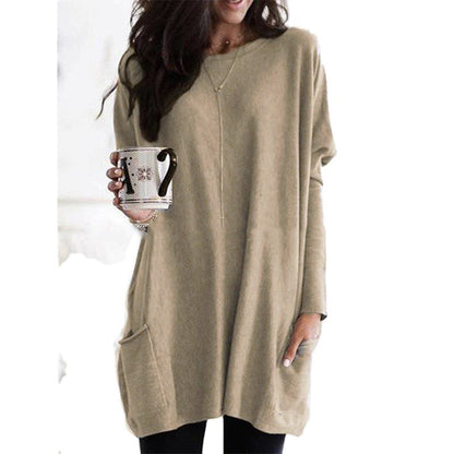 Women's Casual Long Sleeve Pocket T-Shirt