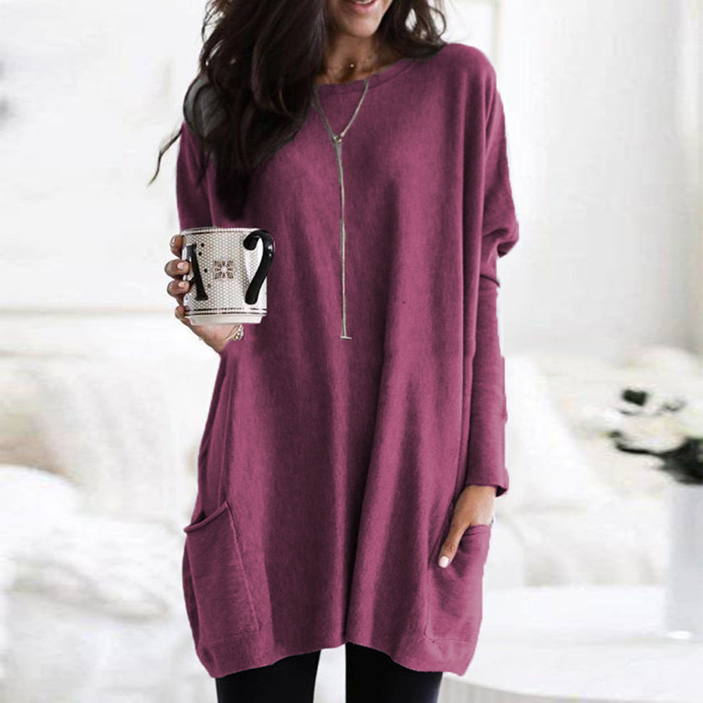 Women's Casual Long Sleeve Pocket T-Shirt