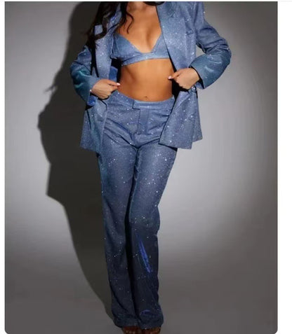 Women's Casual Long Sleeve Shirt and Pants Set