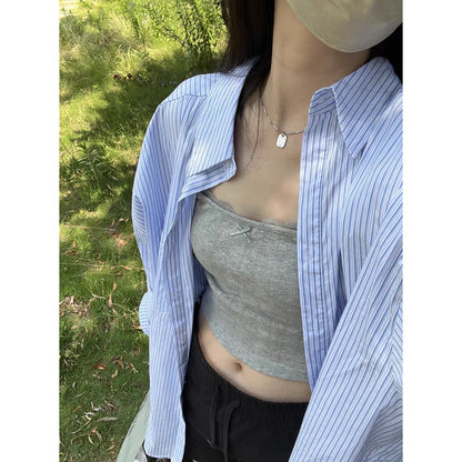 Women's Casual Long Sleeve Shirt with Polo Collar