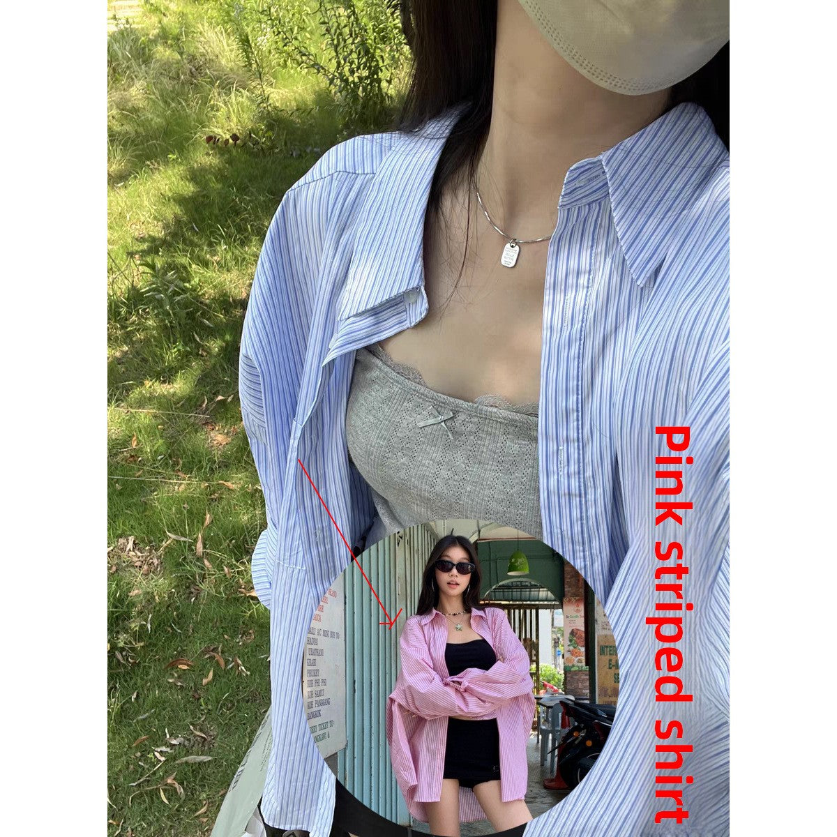 Women's Casual Long Sleeve Shirt with Polo Collar