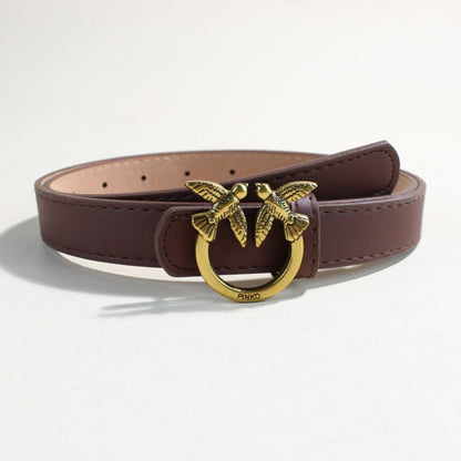 Women's casual peacock plume belt