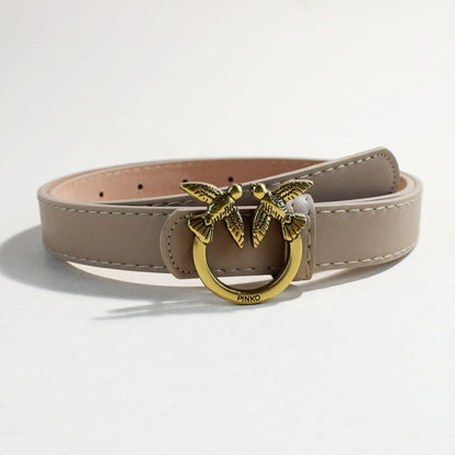 Women's casual peacock plume belt
