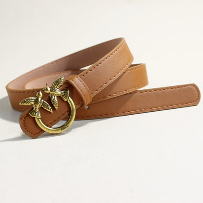Women's casual peacock plume belt