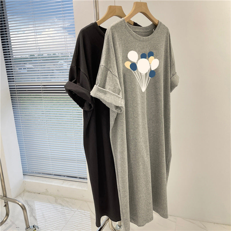 Women's Casual Printed Dress with Short Sleeves