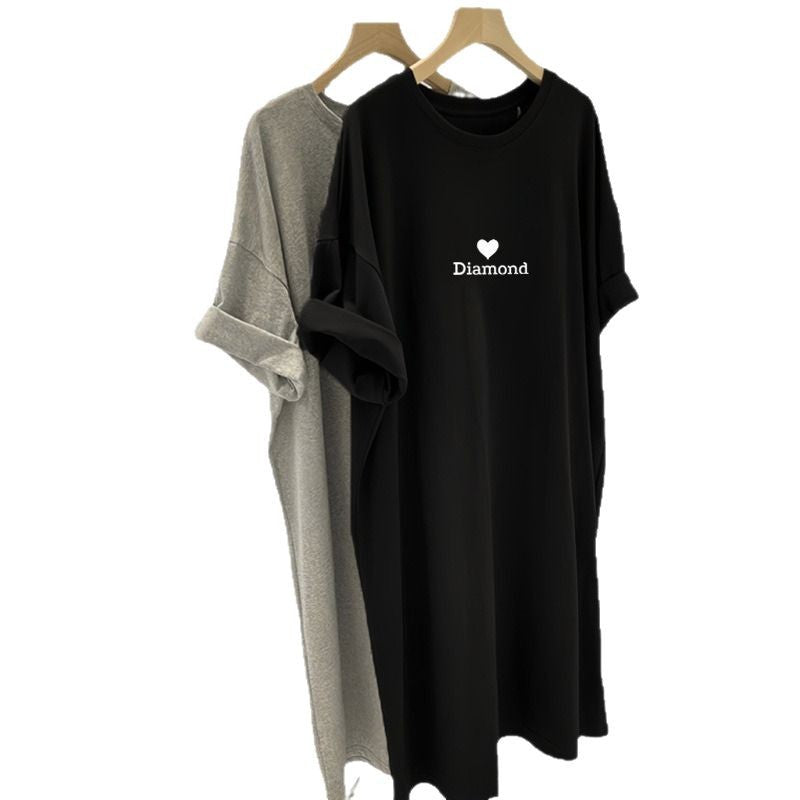 Women's Casual Printed Dress with Short Sleeves