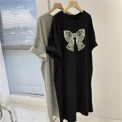 Women's Casual Printed Dress with Short Sleeves