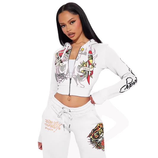 Women's Casual Printed Pants Suit