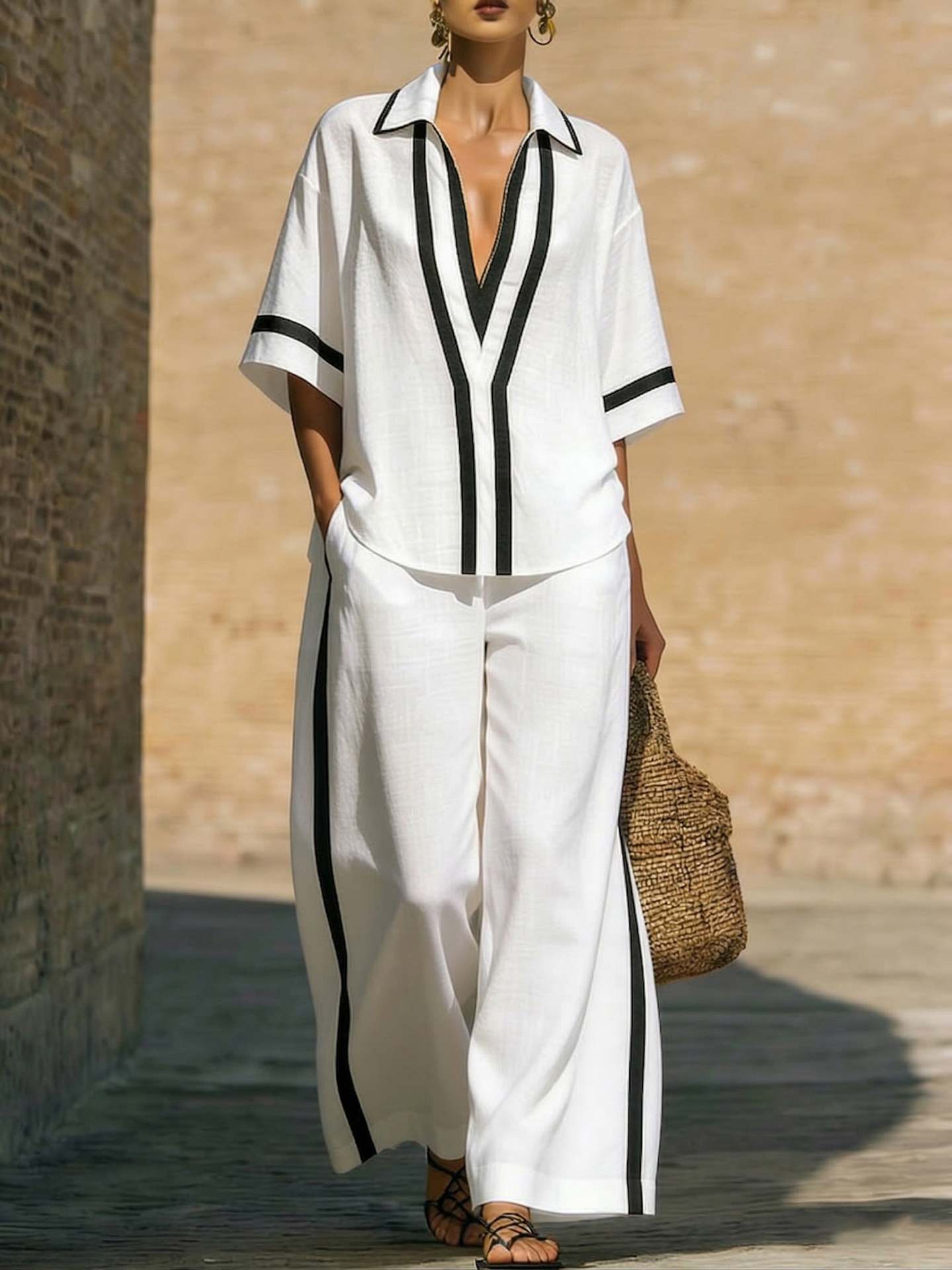 Women's Casual Shirt and Pants Set