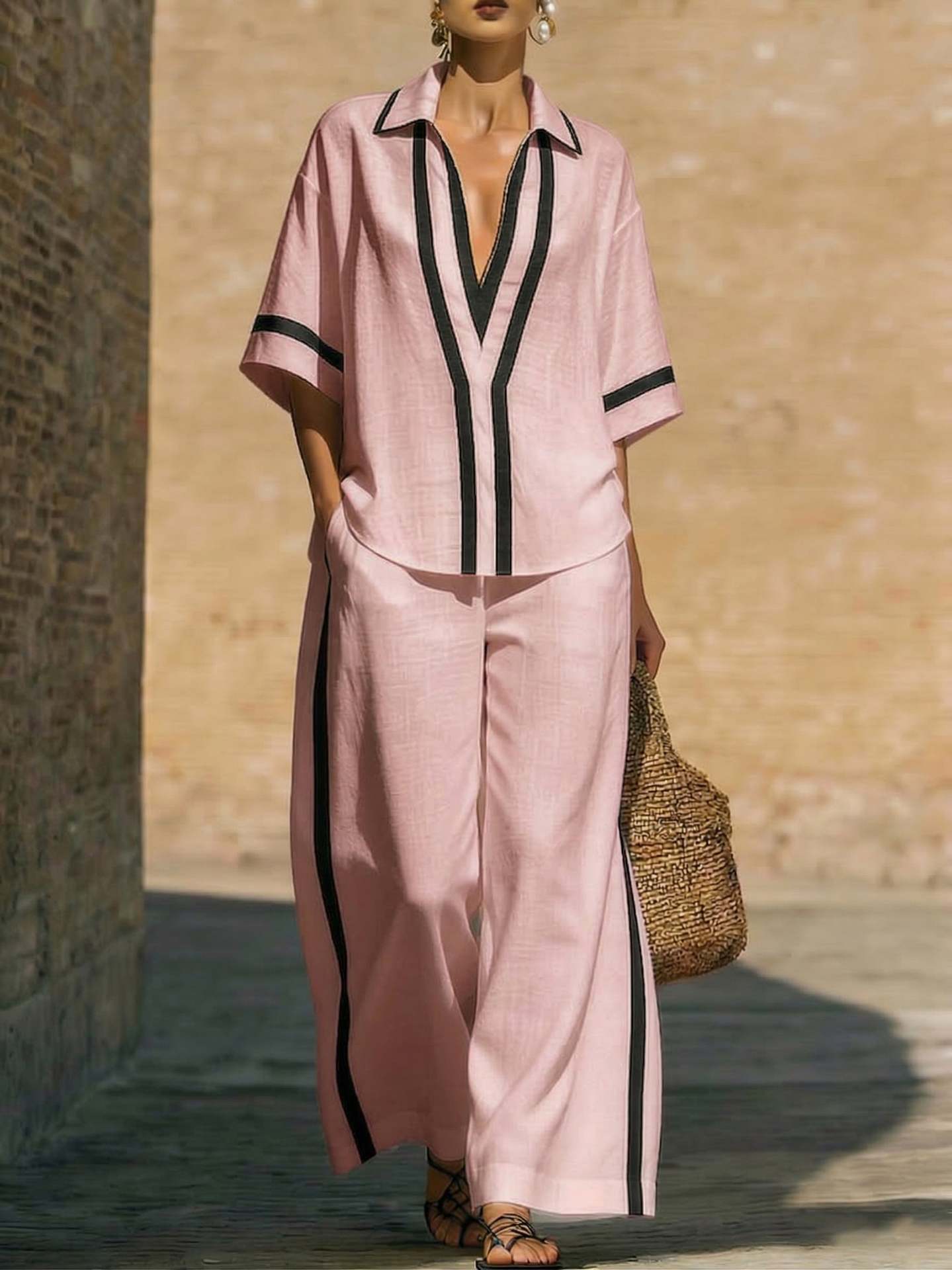 Women's Casual Shirt and Pants Set