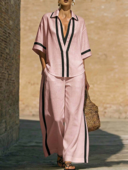 Women's Casual Shirt and Pants Set